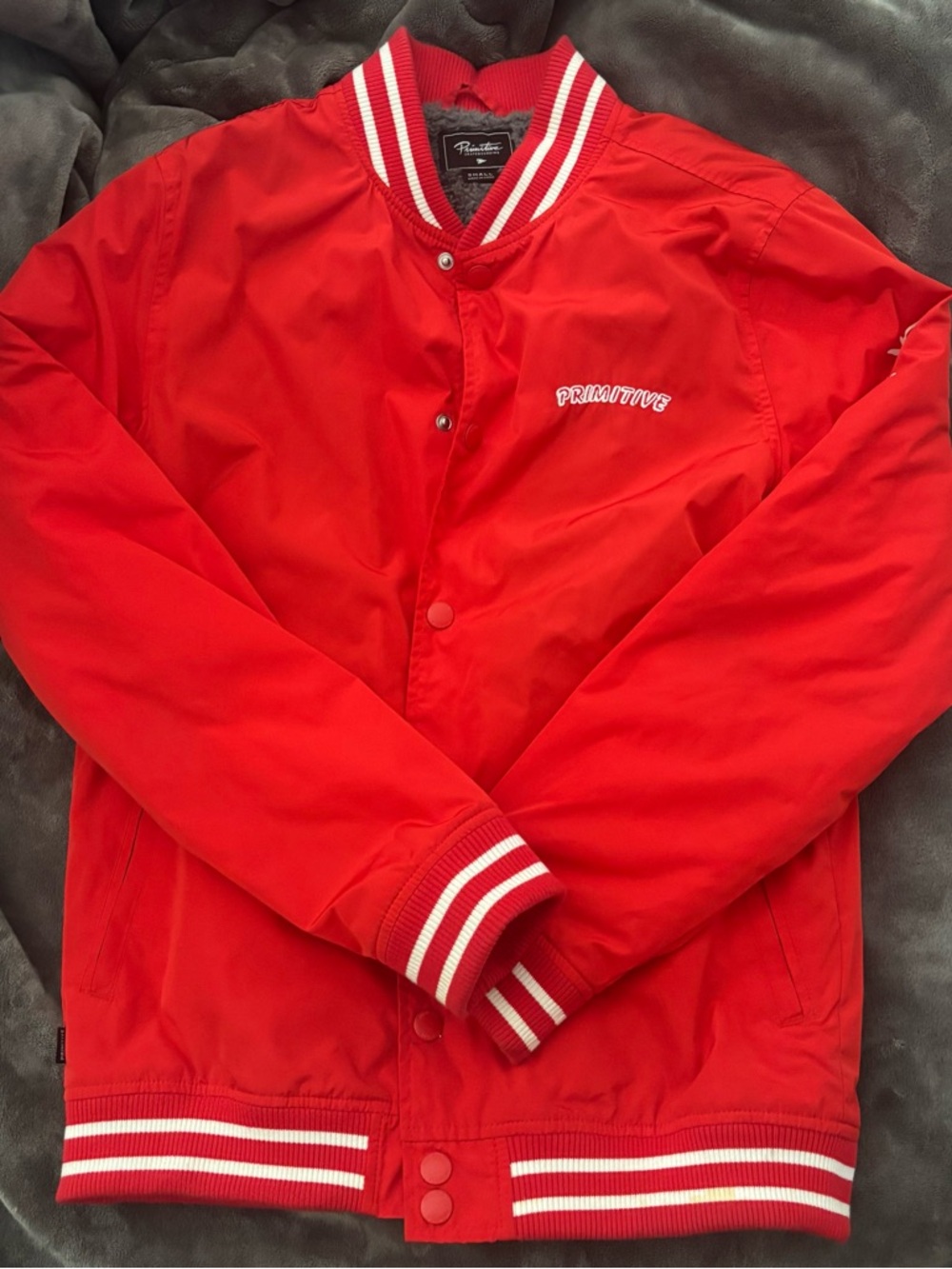 Primitive x Sriracha Embroidered Red Bomber Jacket